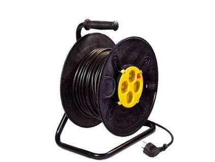 192586 buben navijeci 25m 3x1 5mm 4 zasuvky