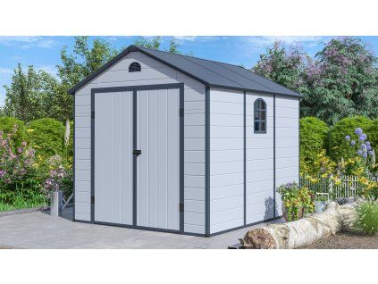 3507434 zahradni domek g21 boston 670 241 x 278 cm plastovy svetle sedy