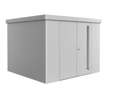 3509344 13 zahradni domek neo 3c stribrna dvoukridle dvere