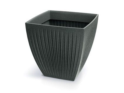 Květináč LATIA SQUARE MIDL 60 cm, černý granit