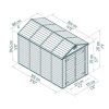 Palram Garden Sheds Skylight 6x10 Dimensions 610x472