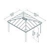 palram garden gazebos dallas 14x16 4.3x5 dimensions