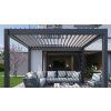 Bioklimatická pergola BIOHORT 3,5 x 3 m, tmavě šedá/stříbrná metalíza